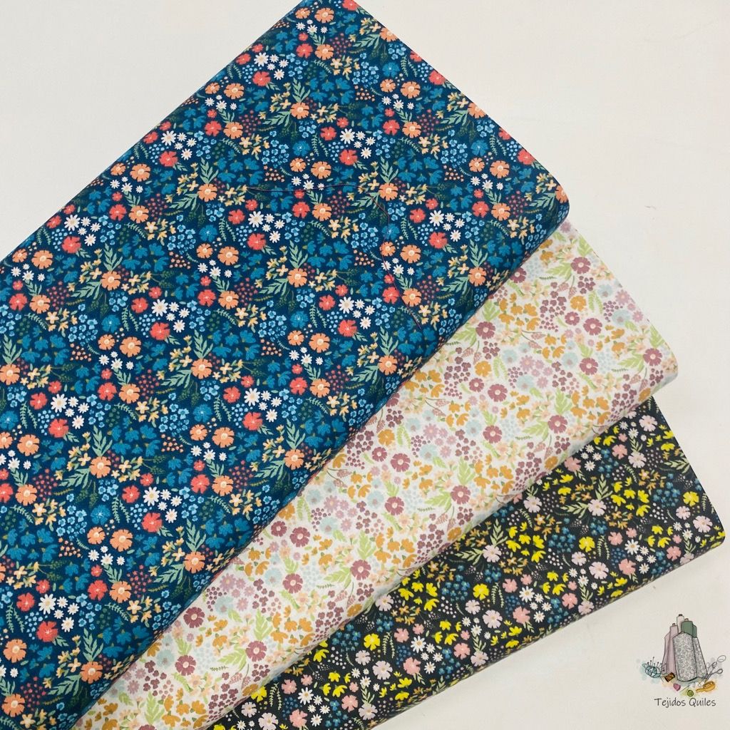 Popelín Liberty Multicolor Negro - Imagen 2