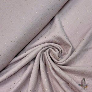 Muselina Topo Dorado Rosa