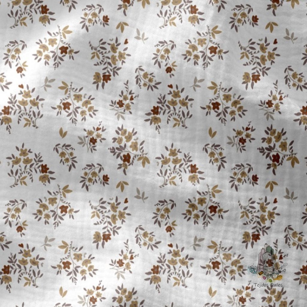 Muselina Flor Camel