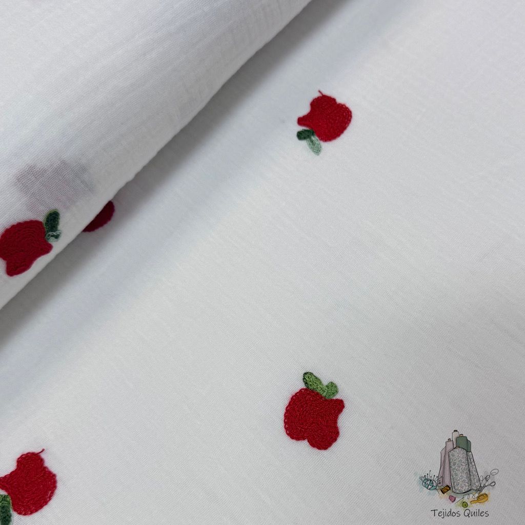 Muselina Bordado Manzana