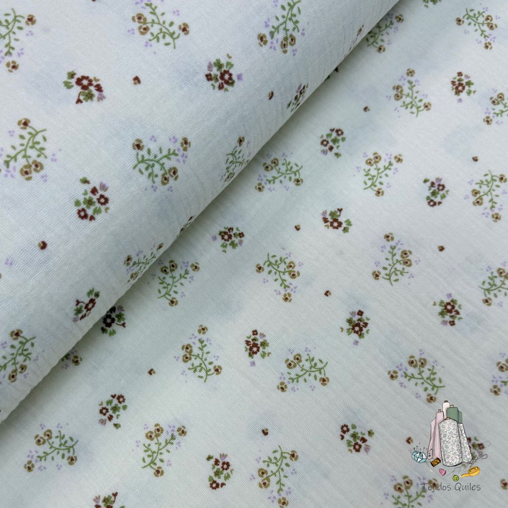 Muselina Flor Dulce Verde 26