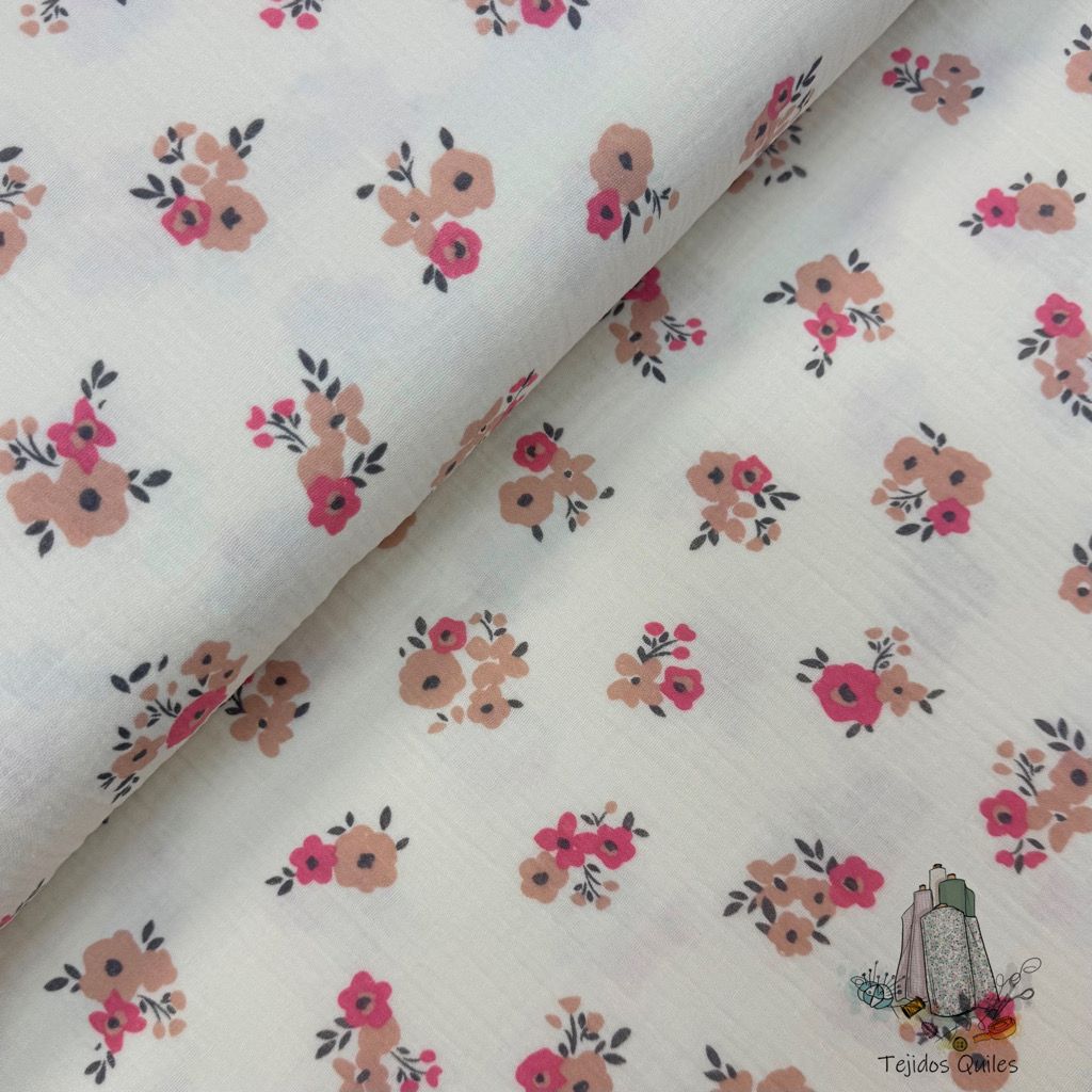 Muselina Spring Flor Big Rosa