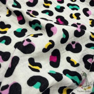 Muselina Leopardo Multicolor
