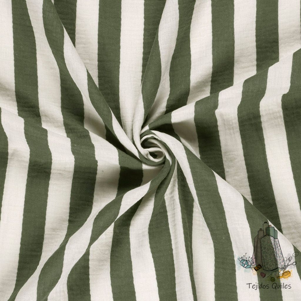 Muselina Rayas Verde - Imagen 2