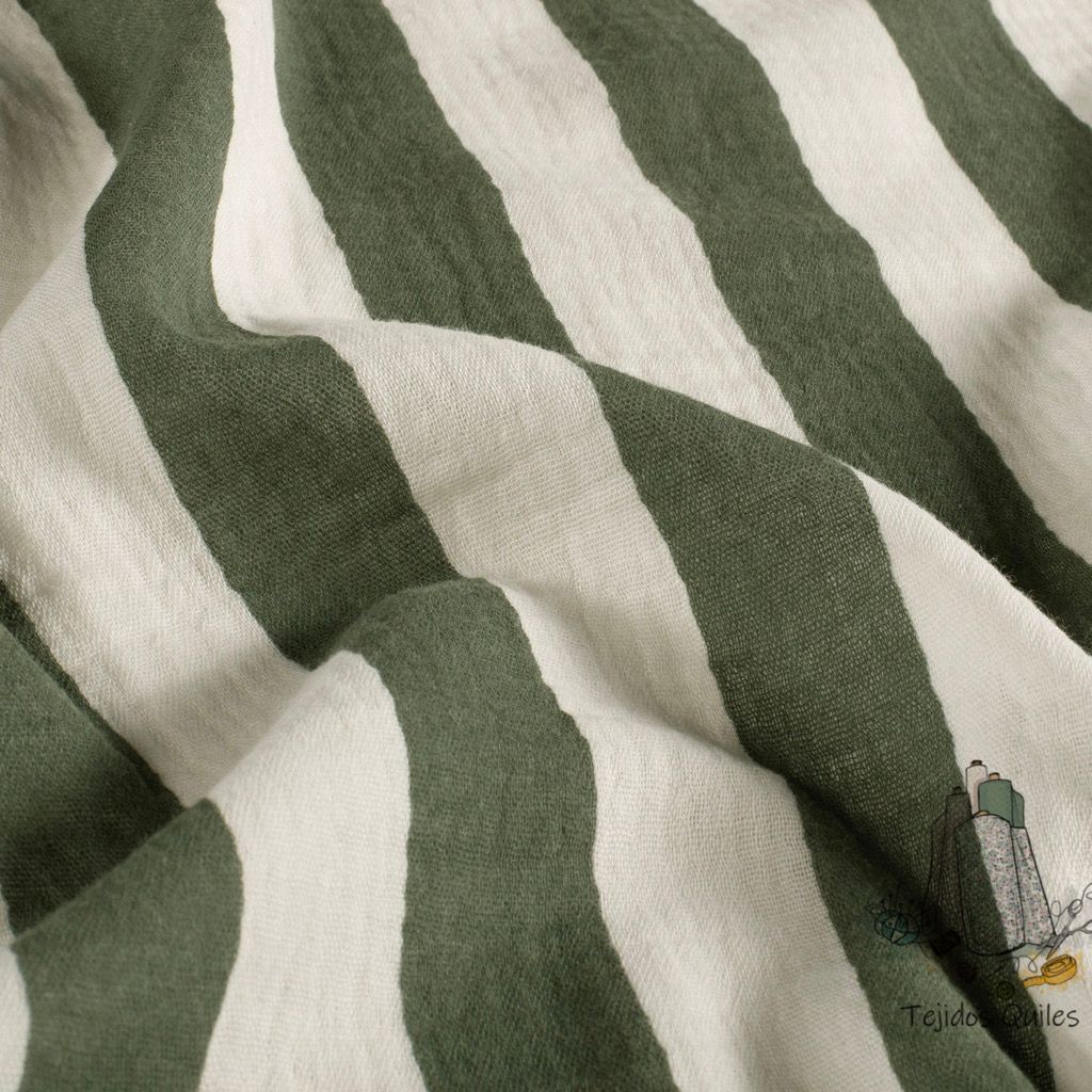 Muselina Rayas Verde