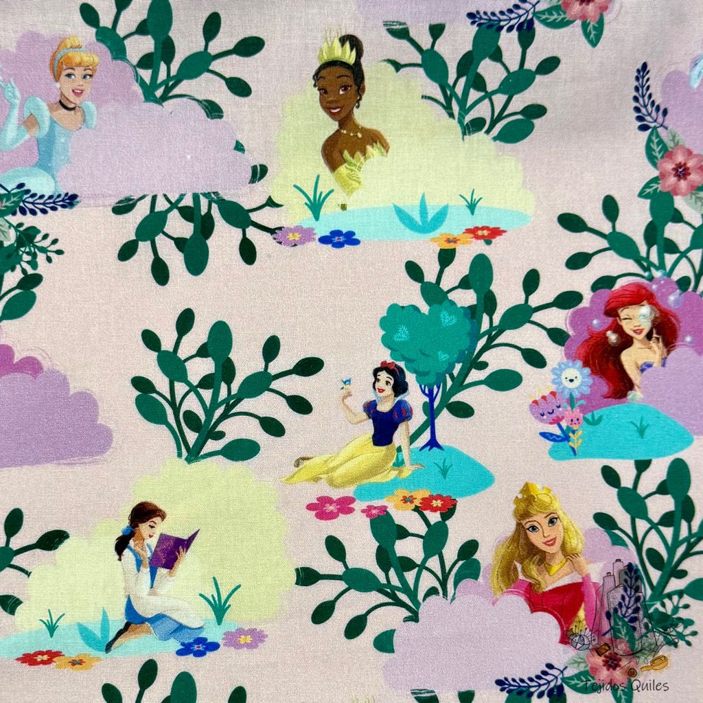Popelín Princesas Disney Malva - Imagen 3