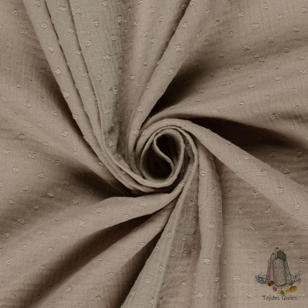Muselina Plumeti Camel Oscuro