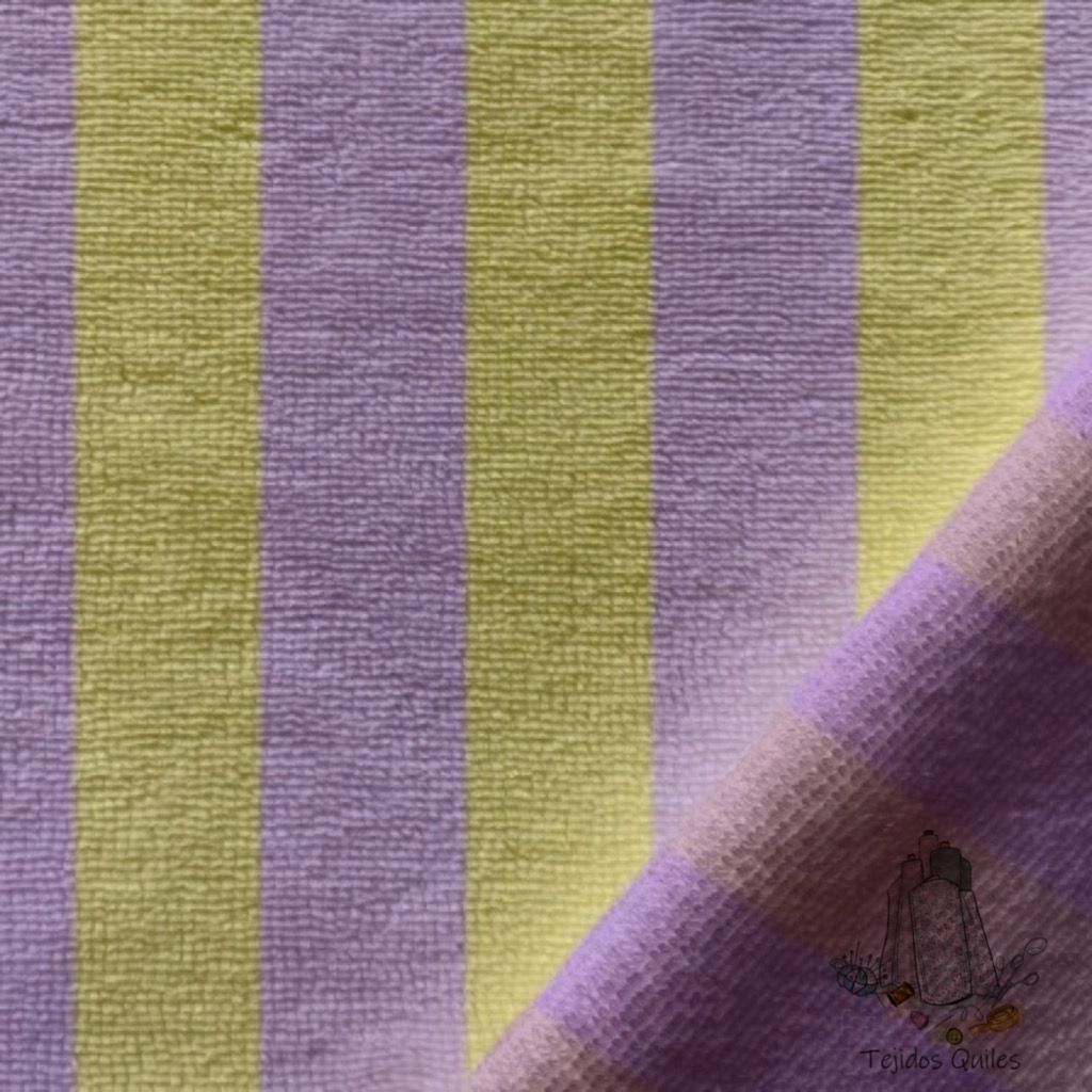 Felpa Bambú Rayas Malva y Amarillo