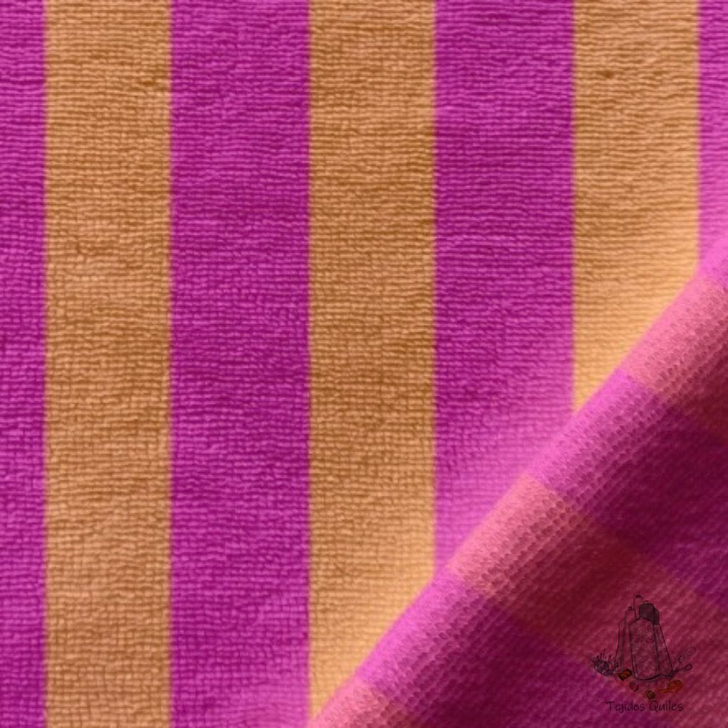 Felpa Bambú Rayas Rosa y Melocotón