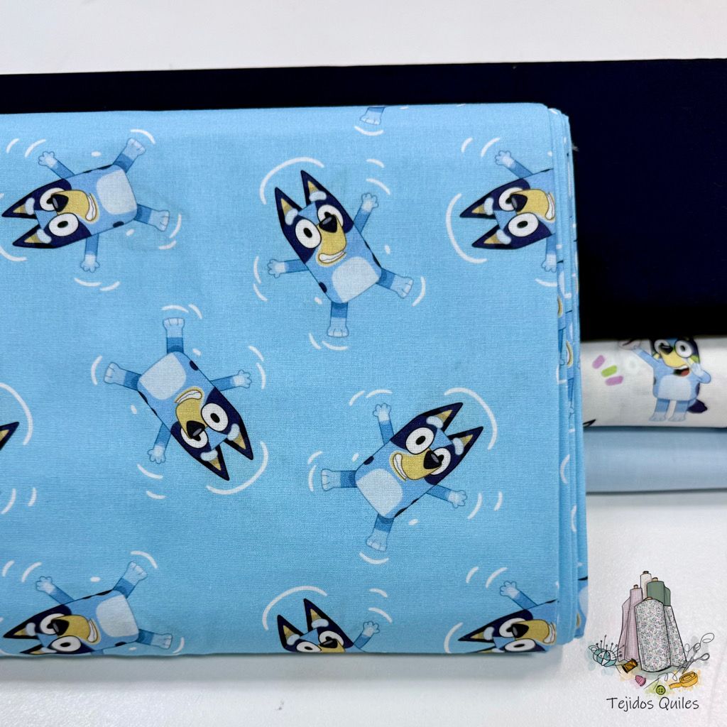 Popelín Bluey Azul