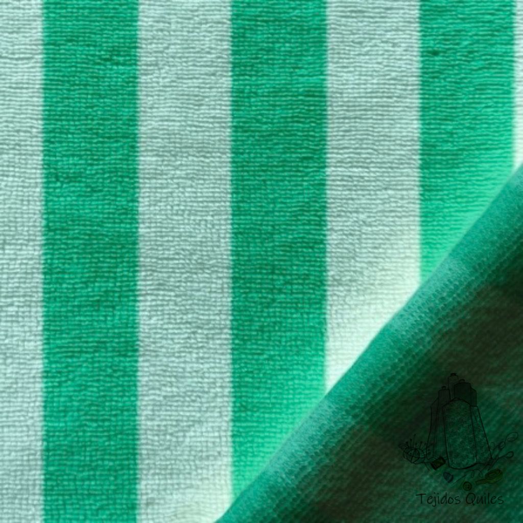 Felpa Bambú Rayas Verdes y Mint